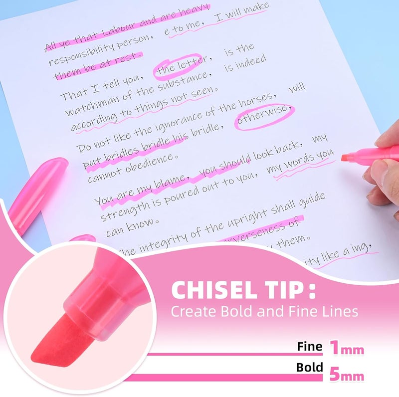 Cgerma Highlighters 36 Pack, Chisel Tip Pink Highlighter Bright Colors, Quickly Drying, Perfect for Students Kids Adults Highlighting in Classroom, School, Office - Image 2